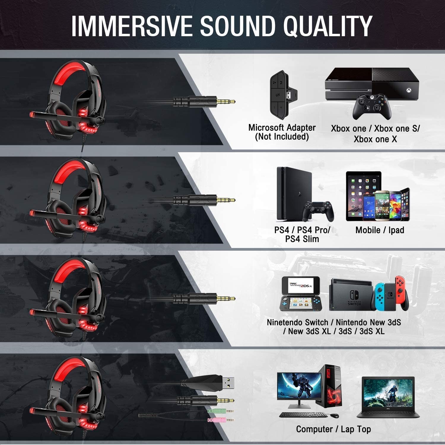 Hunterspider V6 USB Gaming Headset