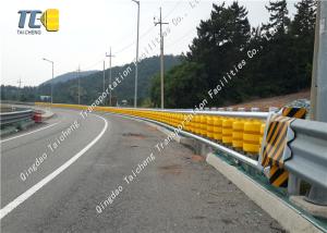 Wholesale Safety Highway Road Roller Barrier Rolling Guardrail Yellow Anti Corrosion from china suppliers