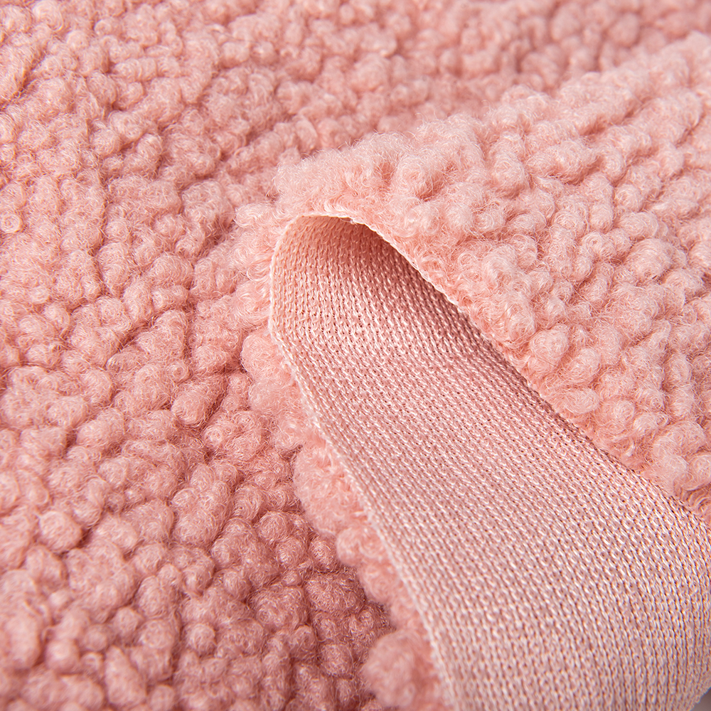 Soft and Cozy 100% Polyester Solid Color Sherpa Fleece Fabric for Fashional Jackets