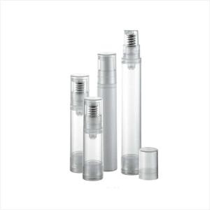 Wholesale Slim Round 5ml 10ml 15ml cosmetic airless pump PP bottle for trial cream sample from china suppliers