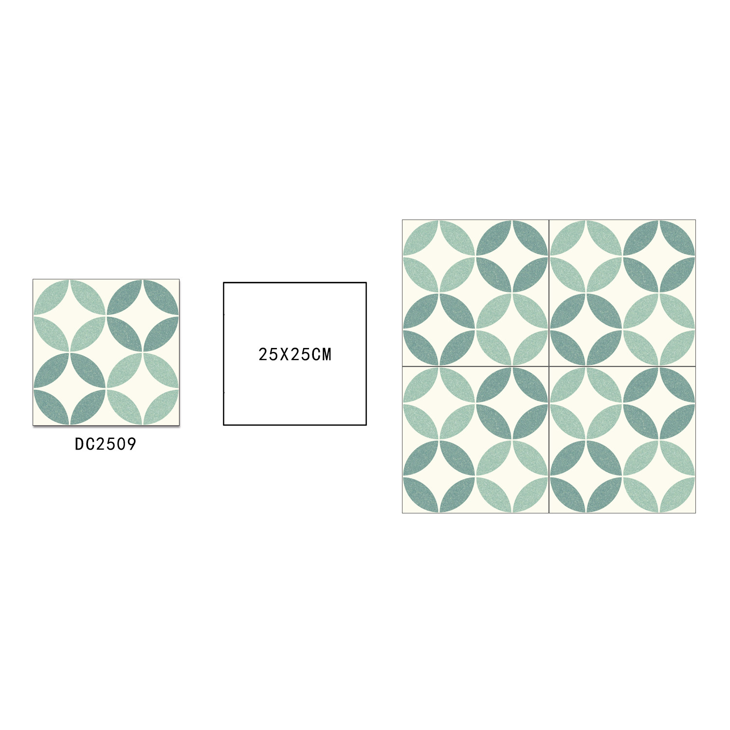 Light Green Durable Wall Tile For Bedroom And Antibacterial 250x250mm Interior Floor Tiles For Living Room
