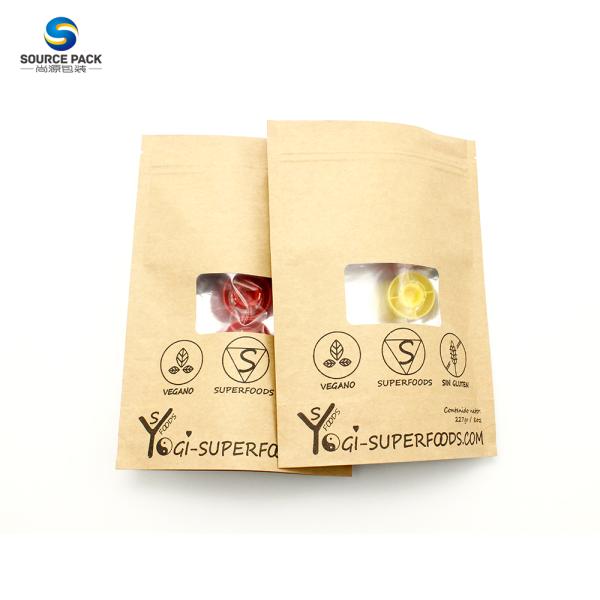 Wholesale Zipper Stand Up Pouch Aluminum Foil Moisture Proof Kraft Paper Bag