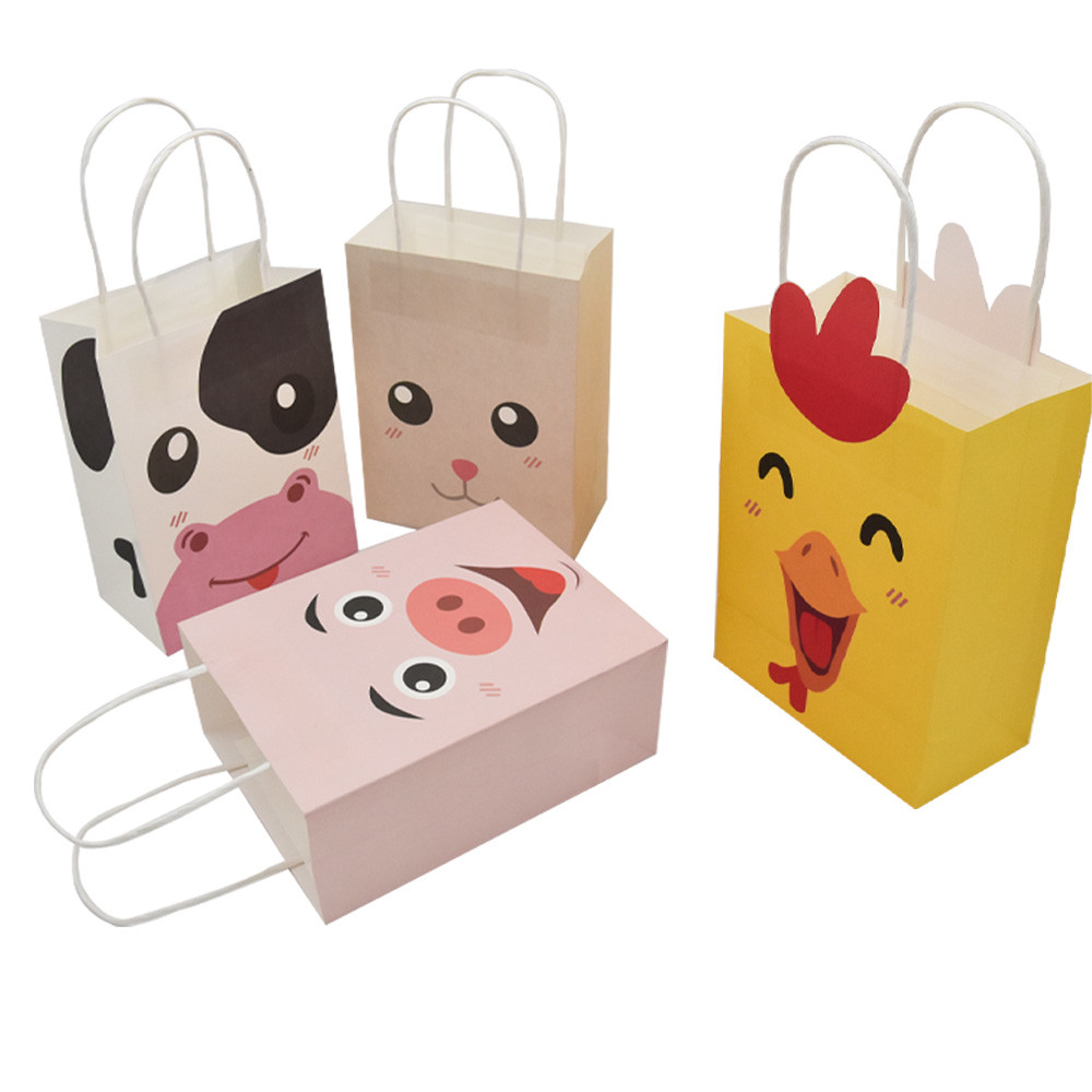 Small Colored Custom Paper Shopping Bags White Interior Mixed Size Gift Bags Bulk For Business