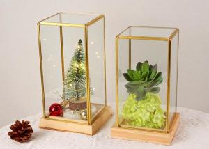 Wholesale Glass artifact succulent cover copper golden gife package box jewelry accessories window display box Yiwu wholesale from china suppliers