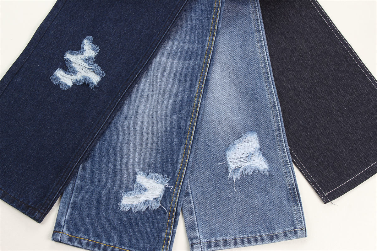 190cm Indigo Blue Cotton Polyester Rigid Denim Fabric For Jeans