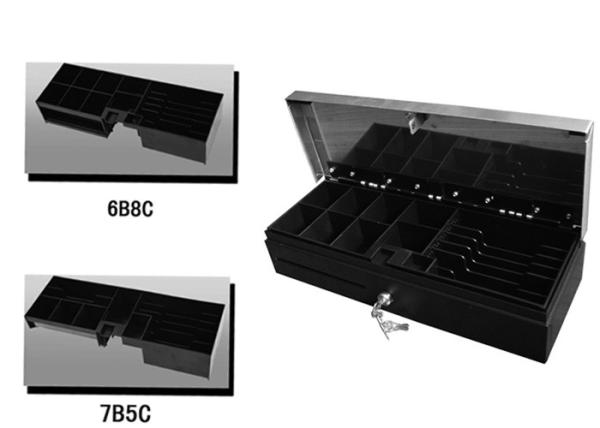 RS232 Heavy Duty Cash Box 6 Bill 8 Coin / Cash Register Electronic Double Row