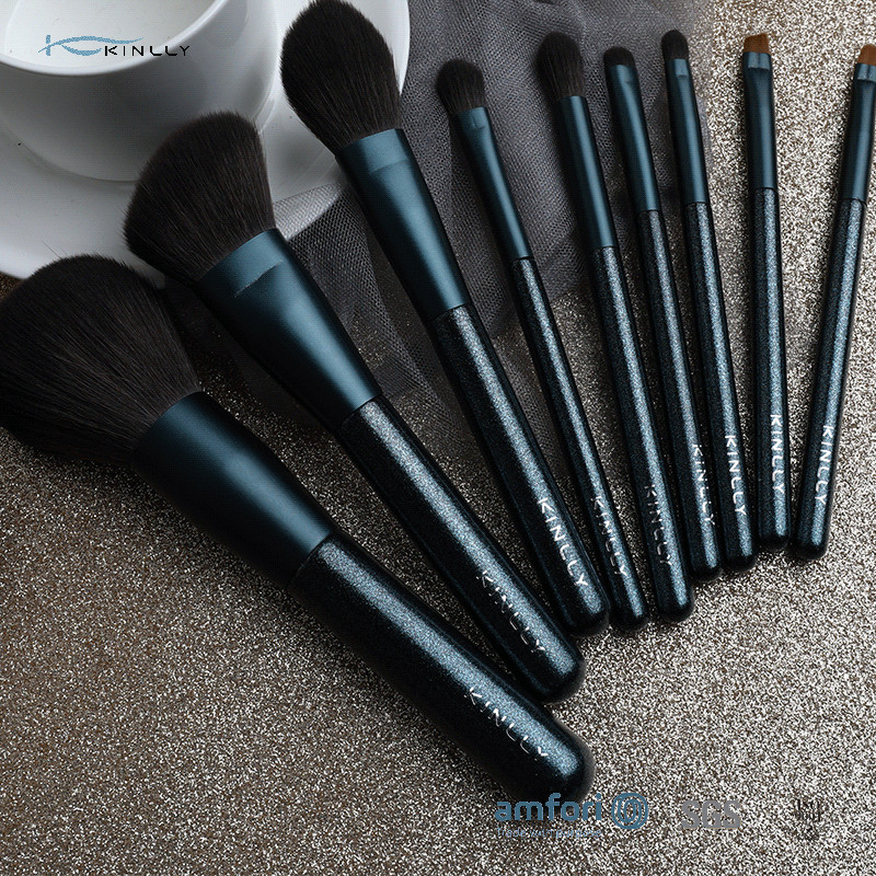 9pcs Wooden Handle Makeup Brushes
