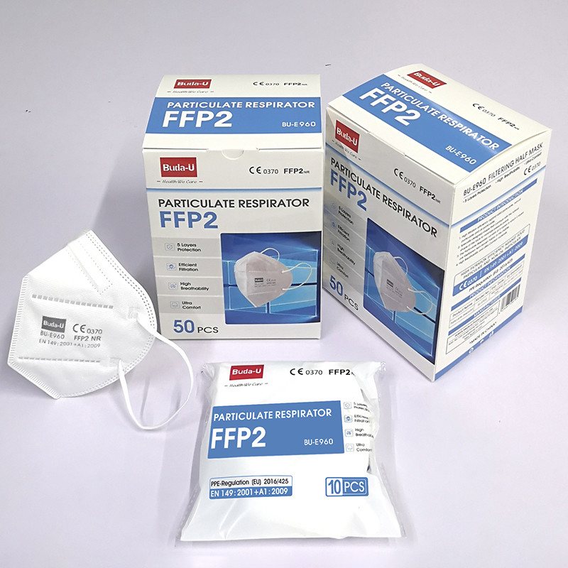 BU-E960 Disposable FFP2 Face Mask Respirator -Filtering Half Mask EU Standard , PPE-Regulation 2016/425
