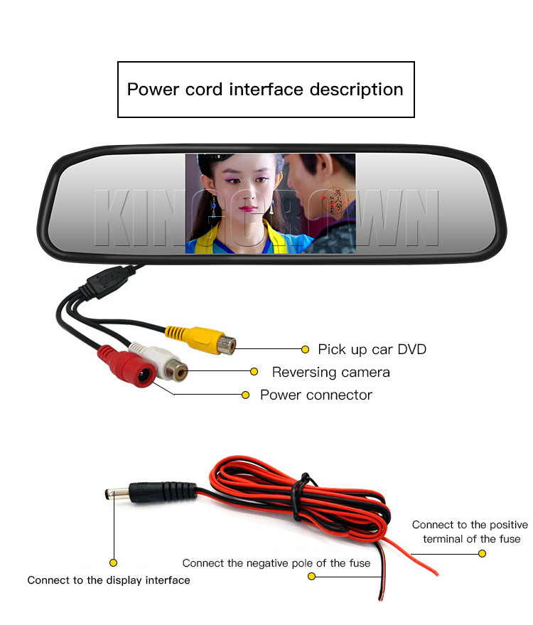 IP67 Universal Car Rear View Mirror Monitor With Camera Display