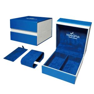 Wholesale Sapphire Blue Plastic Luxury Watch Packaging Box Jewelry Box For Necklaces And Earrings from china suppliers