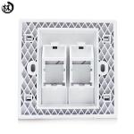 Kico cat6 cat7 RJ45 doule port pvc faceplate Type 86*86 Networking Faceplate
