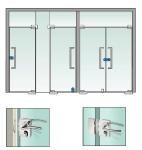 Aluminum Alloy Frameless Swing Glass Door , Tempered Commercial Double Glass