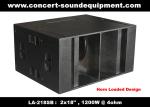 4ohm 1200W Concert Sound Equipment 2x18" Horn Loaded Subwoofer For Concert ,