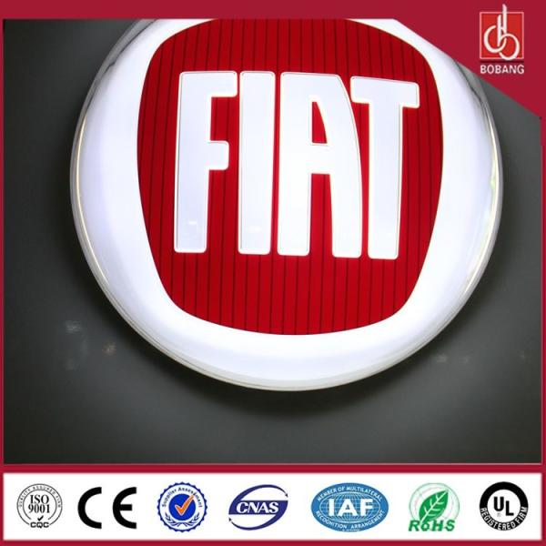 LED chrome coating film car logo sign, backlit car logo emblem