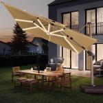 Luxury Aluminum Market Commercial Patio Garden Solar Parasol Outdoor Umbrella