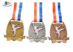 Zinc Alloy Metal Awards Dancing Stock Medals Antique Gold Plating Soft Enamel