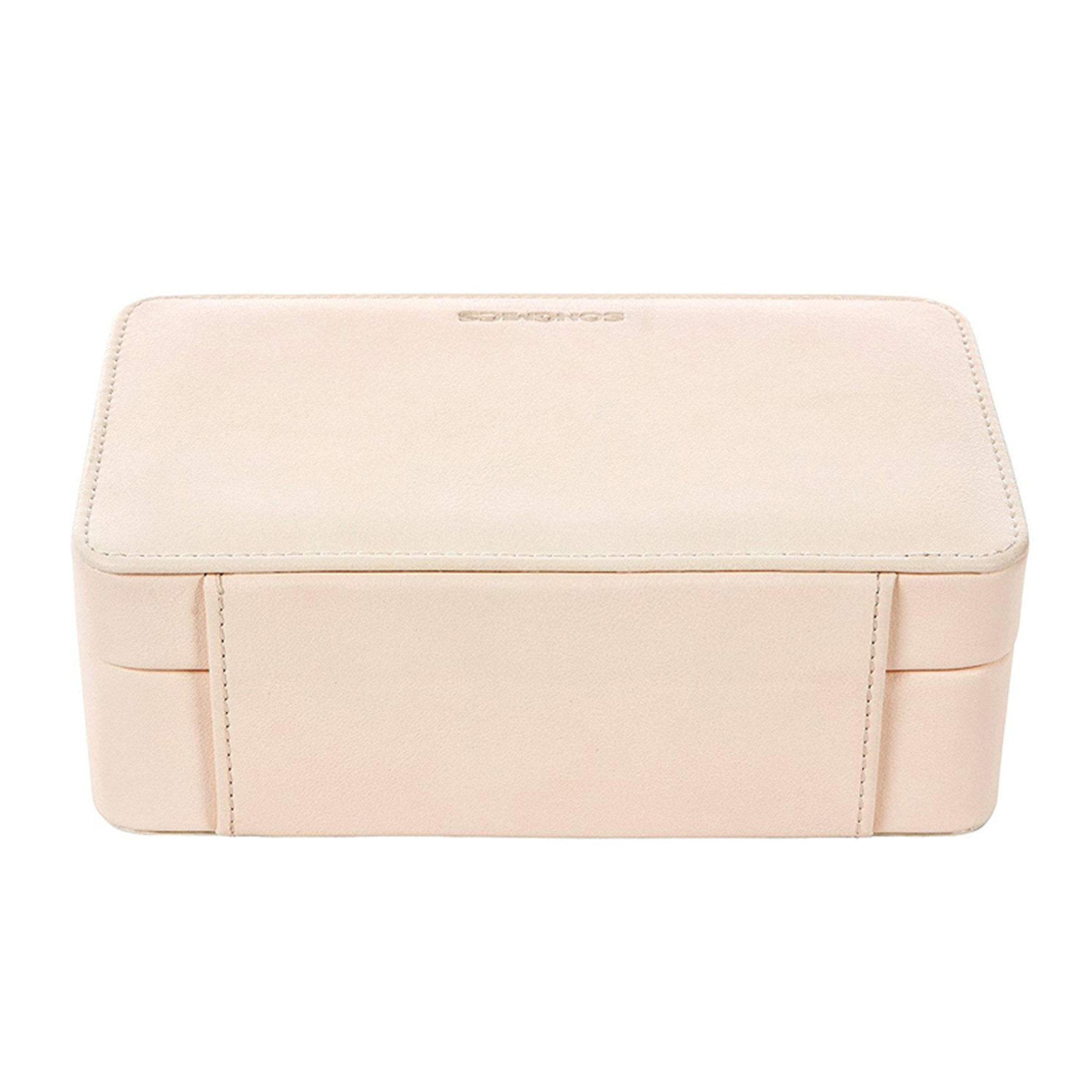 Rigid Modern Jewelry Box 2 Layer Organizer Mirror Jewelry Storage Box 21x12x8 Cm