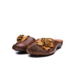 S001 Genuine leather women's shoes flower woven cool and breathable slippers