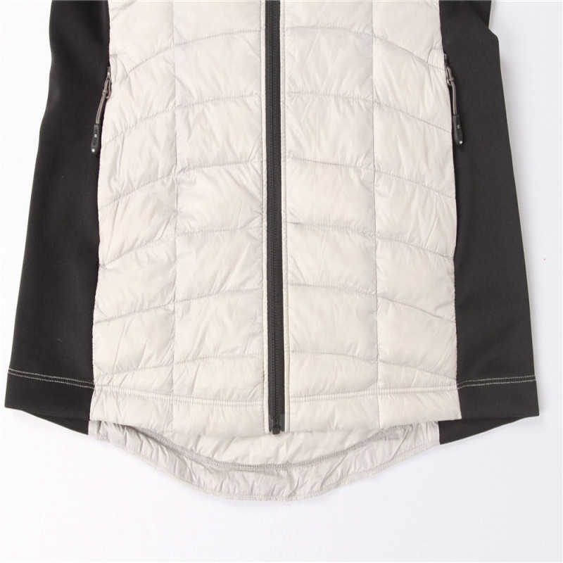 32.,Ladies Ultra Light Down Jacket With Knit Sleeve Cheap Price Good Quality See Through Design