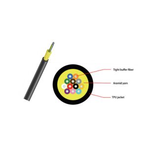 China GJFJU 12core Multimode Tight Buffer Indoor Fiber Optic Cable PVC/TPU/LSZH Sheath on sale
