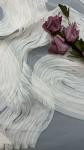 Luxary White Pleated Fabric Durable and Elegant Luxary Pleated Embroidery Fabric