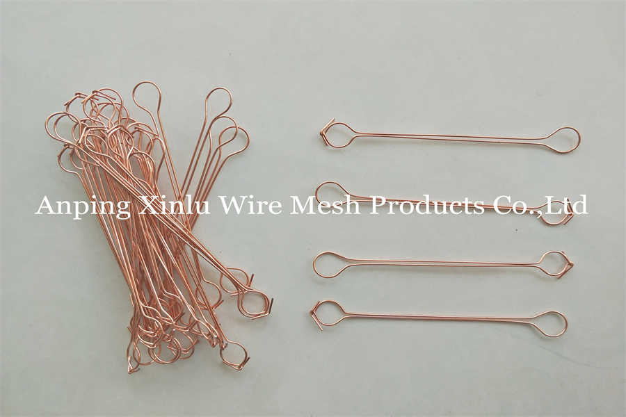 Double Loop Tie Wire - Bundle Packaging 14cm Length Garden 1.2mm Soft Copper Coated 20GA BWG22 Binding Loop Tie Wire
