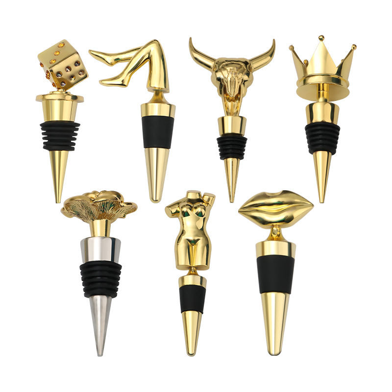 Custom Wine Bottle Stopper Metal Silicone Bottle Stoppers Die Casting