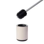 Stainless Steel Anti Finger Print Toilet Brush For Household TPR Bathroom