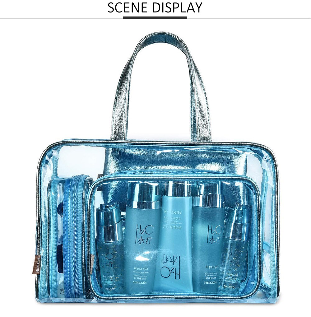Girls Leather PVC Cosmetic Toiletry Bags For Vacation