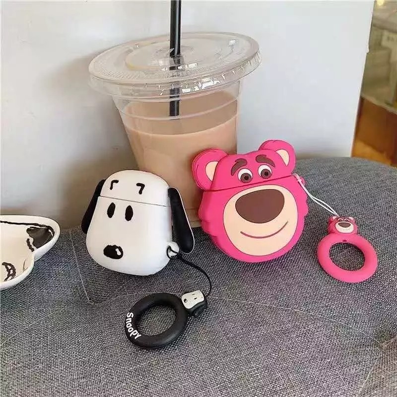 Compatible for Airpods Luxury Perfume Bottle Clear Case Cover Protective Silicone Skin for Airpods Charging Case