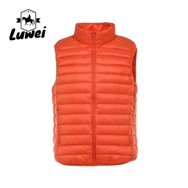 Wholesale Customs Logo Fashion Winter Lightweight Utility Gilet Casual Waistcoat Winter Down Vest For Men