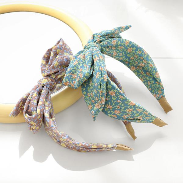 Retro pastoral printed headband lovely ins fabric headdress sweet little broken