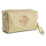Wholesale Woman Travel Waterproof PU Cosmetic Wristlet Wash Bag