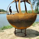 3mm Thick Corten Steel Fire Bowl Outdoor Wood Burning