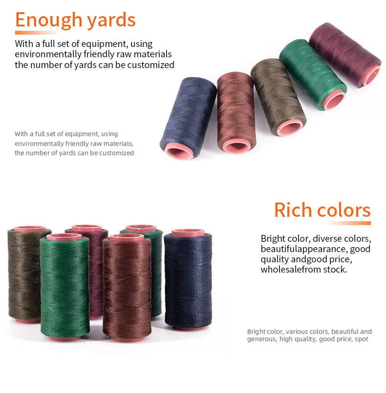 Waxed Sewing Cord 210D/16 250M Polyester Thread for Handmade Leather Crafting Supplies