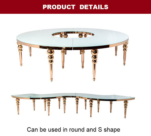 Monaco Marriage Hall Dining Table Chairs S Shape Decoration Creative 75CM