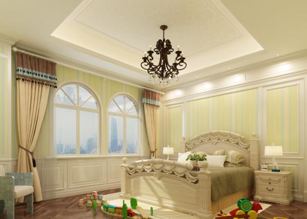 Waterproof Vinyl Wall Coverings Embossed Stripes Pattern Wallpaper For Bedroom 0