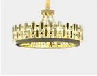 Round Modern LED Smoke Grey Crystal Chandelier E14 Electroplated Thickened Ceiling Plate