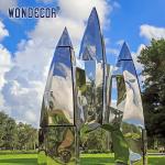 Large outdoor park forging metal abstract rocket stainless steel sculpture