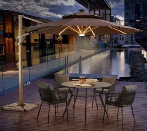 Wholesale Sun Outdoor Aluminum Beach Umbrella LED Light Parasol 2.7M from china suppliers