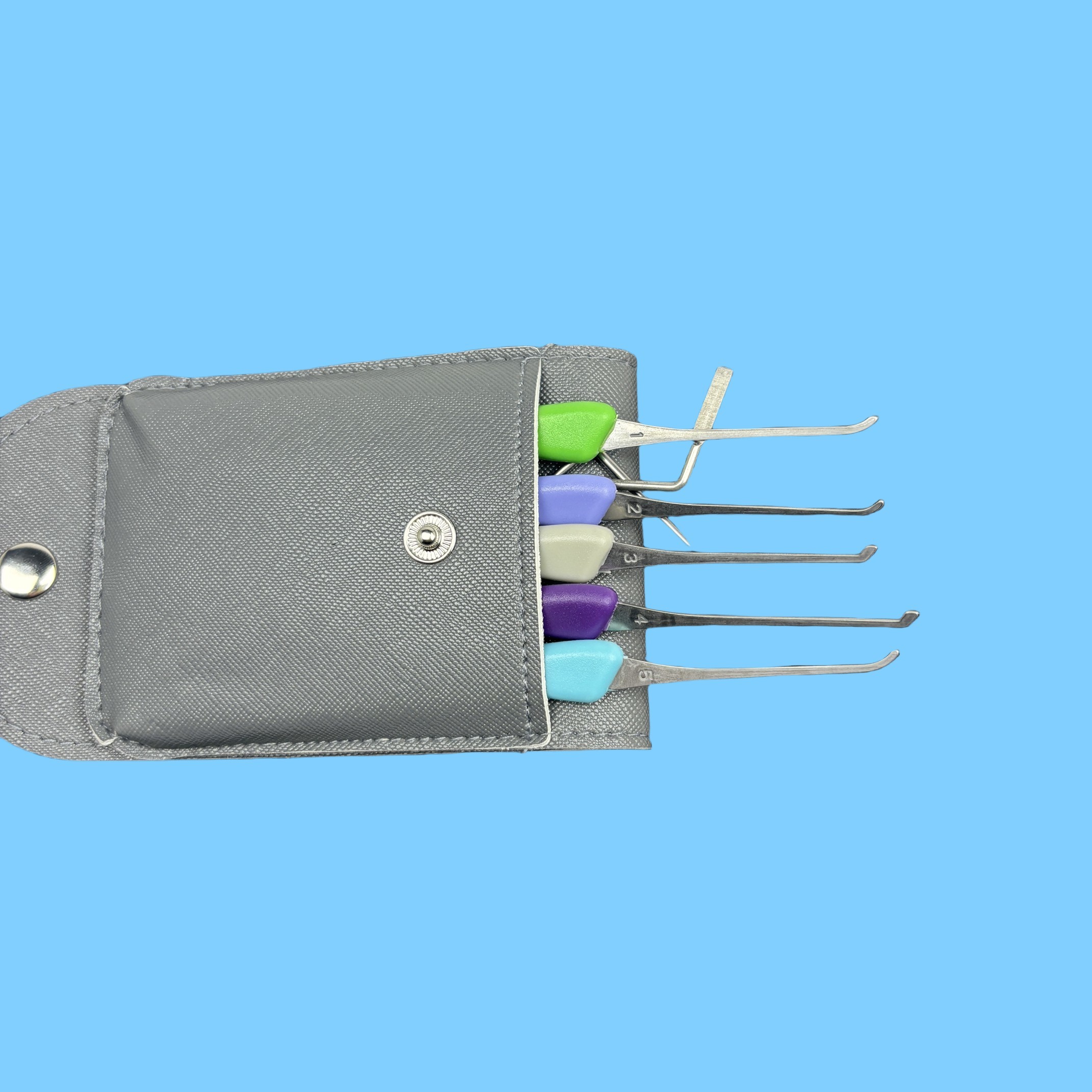 Mix Color Practice Padlock Set 5pcs Lock Pick Set With Transparent Lock