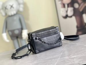 Wholesale Crocodilien Matte Black Louis Vuitton LV Soft Trunk Mini Small Patent Leather from china suppliers