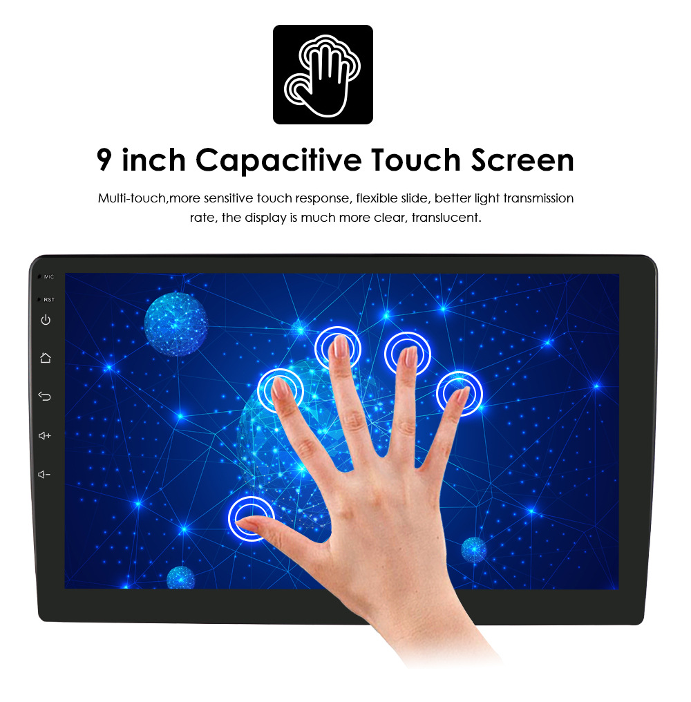 Custom Boot Logo Support 2DIN Carditai Car Audio Player with 9Inch IPS Touch Screen