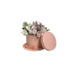 SGS PMS 4C Printing Round Hat Box 200gsm Cardboard Rose Preserved