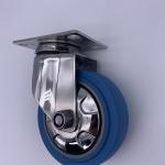 Rubber Wheel 4 Inch Silent Rolling Stainless Plate Swivel Caster