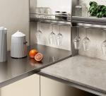 Tailored UV Kitchen Cabinet Wood Veneer Custom Kitchen Cabinets With Glass