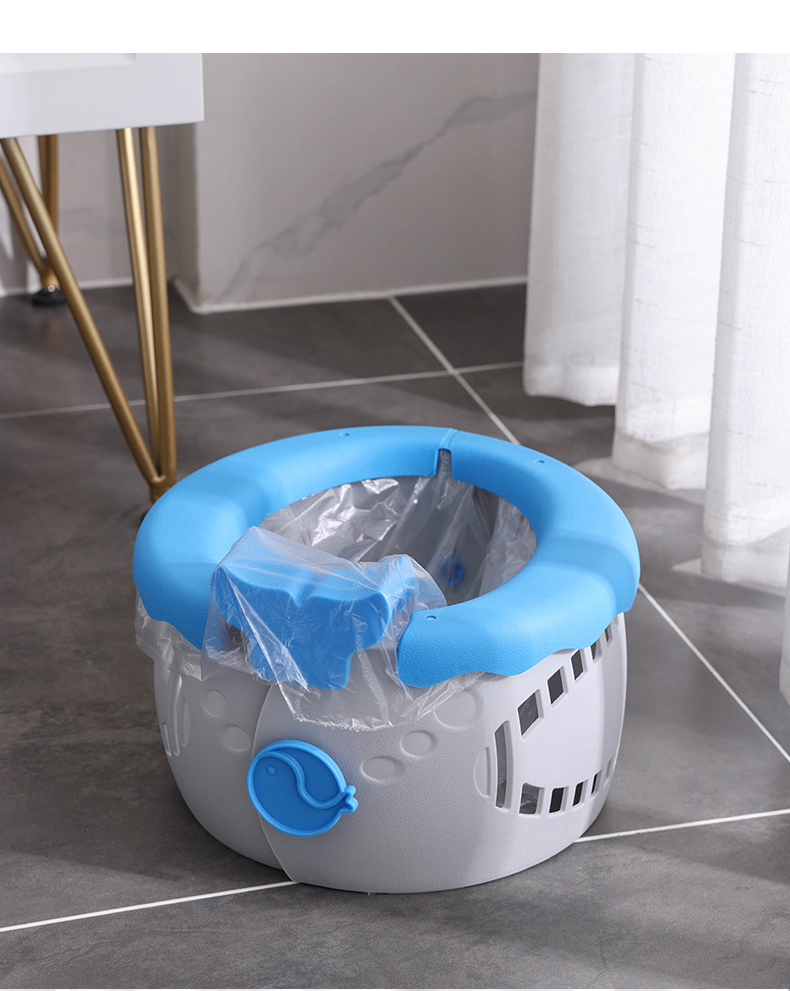 Solid Serenity Blue Sakura Pink Baby Toilet Potty Seat in PP TPE Bulk Packing 24pcs/Carton