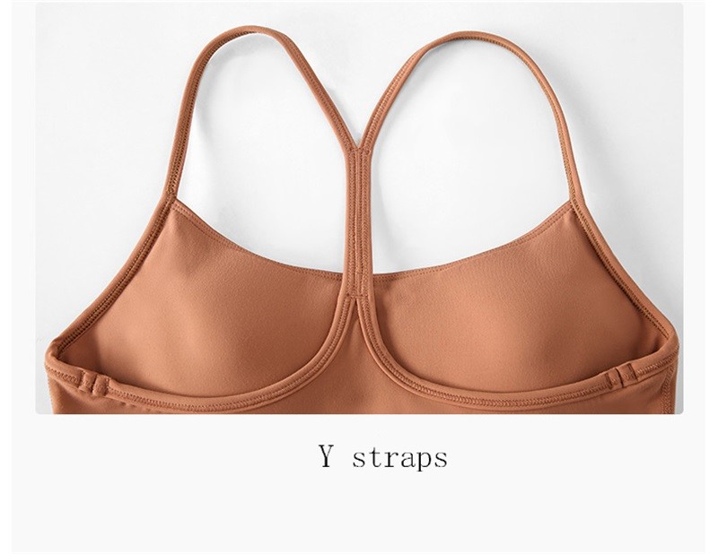 Flow Y Back Solid Color Sports Bra Pro Skin Widened Hem For Running Yoga Gym