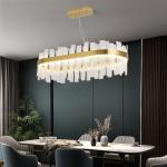 Polished Chrome Restaurant Chandeliers Gold K9 Crystal Lighting Indoor Light