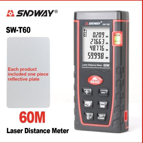 Sndway China Brand Laser Distance Meter SW-T60 60m